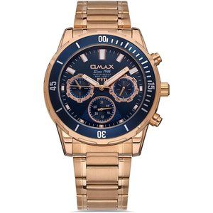 Men's Watch Chronograph 44mm Rose Gold PVD-Coated Stainless Steel Bracelet Watch
